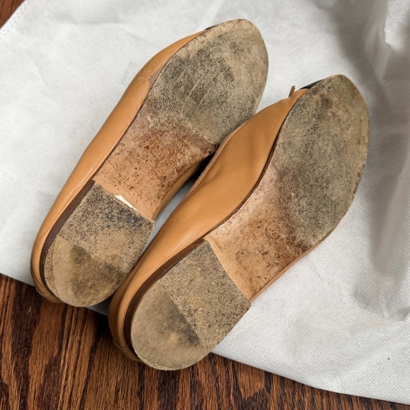 Chanel Nude Camel Lambskin Black Cap Toe Ballet Flat - Picture 7 of 8